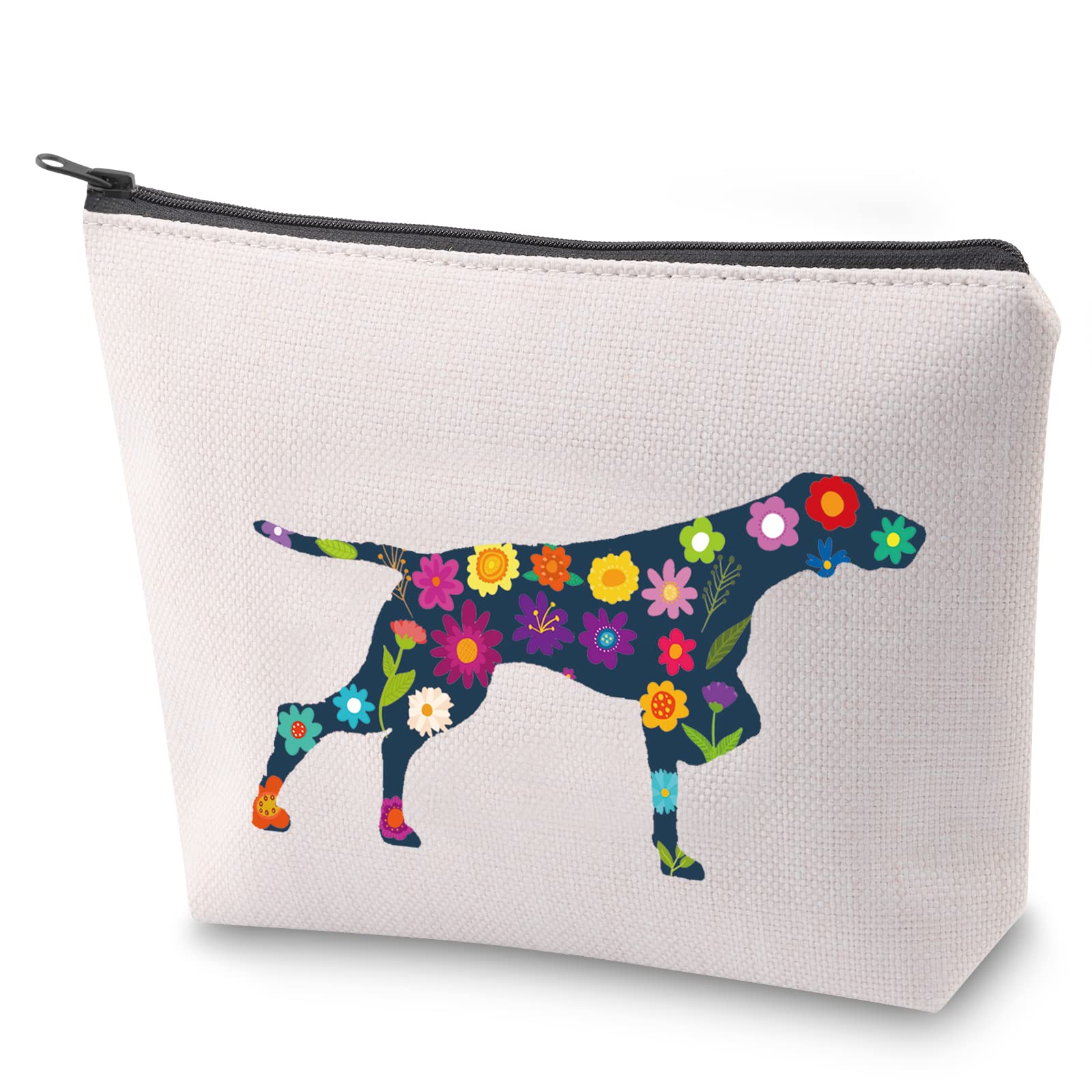 German Shorthaired Pointer Cosmetic Bag German Shorthaired Pointer Mama Makeup Bag with Zipper Dog Lover Owner Gift (German Flower)
