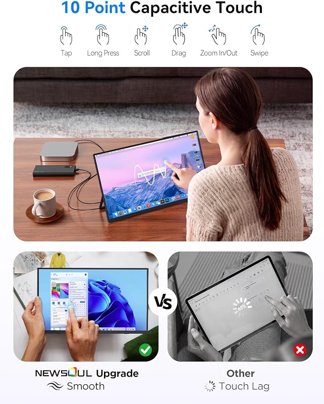 Portable Monitor 4K Touchscreen mit Stift, 15,6 Zoll IPS mit USB‑C