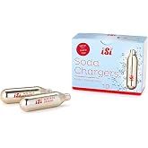 iSi North America CO2 Soda Siphon Chargers, 8.4g Carbon Dioxide - Compatible with Classic SodaMaker &amp; Stainless Steel Soda Siphon, Recyclable Gold Cartridges, Made in Austria (10-Pack)