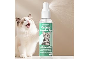 HomeHom Catnip Spray with Silvervine, 100% Natural Dual-Plant Formula for Cats & Kittens,Renew Toys & Train Kittens Indoor & Outdoor - 2 oz