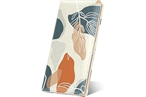 Nipichsha Womens Wallet, RFID Slim Wallets for Women, Thin Ladies Credit Card Holder Wallet, Cute Leather Bifold Clutch Billfold with 11 Card Slots & ID Window (Abstract Boho Leaf)