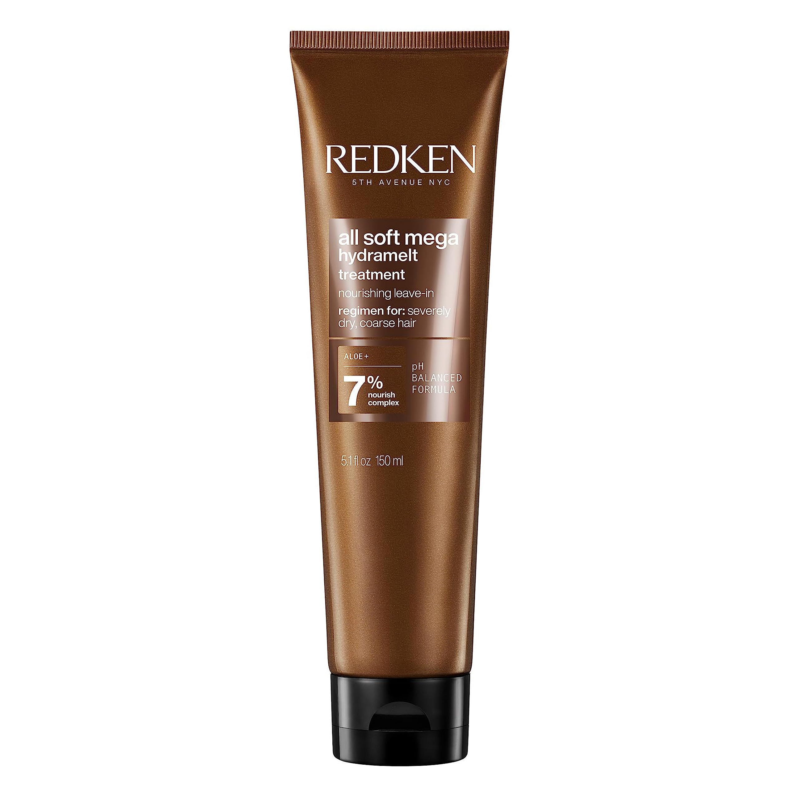 Redken| Leave-In Cream, Infused with Aloe Vera, For Severely Dry, Coarse Hair, Hydrates, Softens & Improves Manageability, All Soft Mega Hydramelt, 150 ml