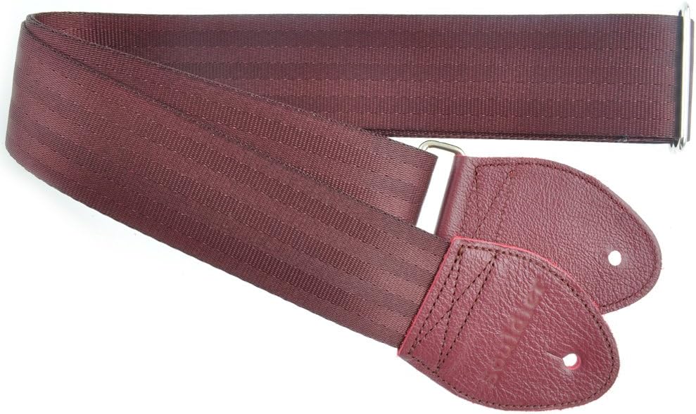 Souldier Custom GS0000BD04BD Recycled Seatbelt Electric Guitar Strap, Burgundy Maroon