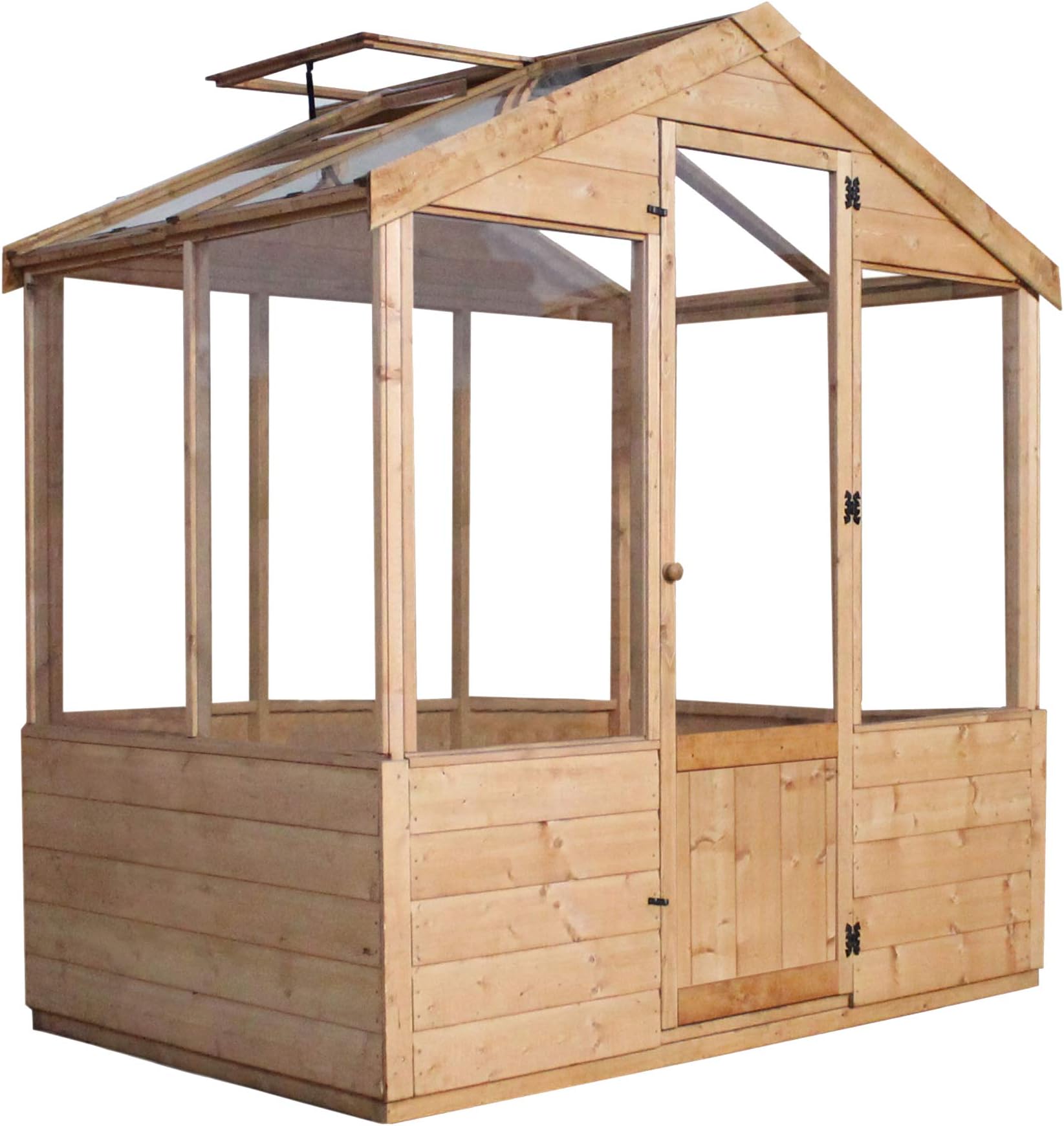 Green Planet UK - 4x6 Traditional Wooden Greenhouse/Grownhouse - FSC Certified Timber, Styrene Glazed Windows, Single Doors, 12mm Shiplap Cladding (4x6 / 4ft x 6ft) 2-7 Days Delivery