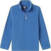 LittleSpring Kids Neutral Polar Fleece Jackets Quarter-Zip Pullover with Elastic Cuffs