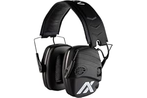 AXIL TRACKR Noise Cancelling Ear Muffs – Mowing, Construction, & Shooting Ear Protection – Comfortable Ear Muffs for Noise Reduction – Sweat & Water Resistant Ear Protection for Shooting