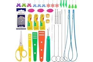 Fedmut 42 Pieces Needle Threaders Kit,Drawstring Threader Set,Threader Hand Machine Sewing for Sewing Crafting,Quilting, DIY Art,Universal Sewing Threaders Tool for Embroidery Needlework