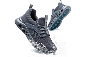 DINGGU Waterproof & Non-Slip Steel Toe Shoes for Men Women Comfortable Work Shoes Lightweight Safety Composite Toe Shoes