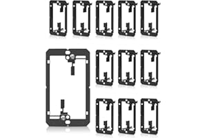 ANONION 12 Pack Single 1-Gang Low Voltage Mounting Bracket Drywall Flush Wall Plate Device (Black)