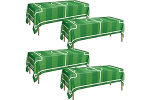 Soccer Tablecloth - 4 Pcs Soccer Birthday Party Decorations Tablecloths for Kids Birthday Party Ball Themed Supplies Sports E