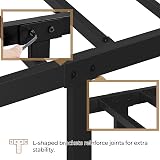 Yaheetech 5ft King Bed Frame Cloud Headboard Metal Slats 32cm Under-bed Black view 7