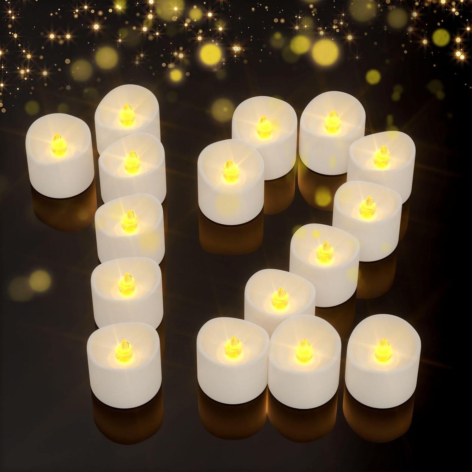 Lighting - 12 Pack Flameless Candles, Battery Operated Candles, Tea Lights for Votive, Flickering Fake Candles, LED Candles for Wedding, Festival, Halloween,Christmas Decorations (Warm White, Batteries Included)
