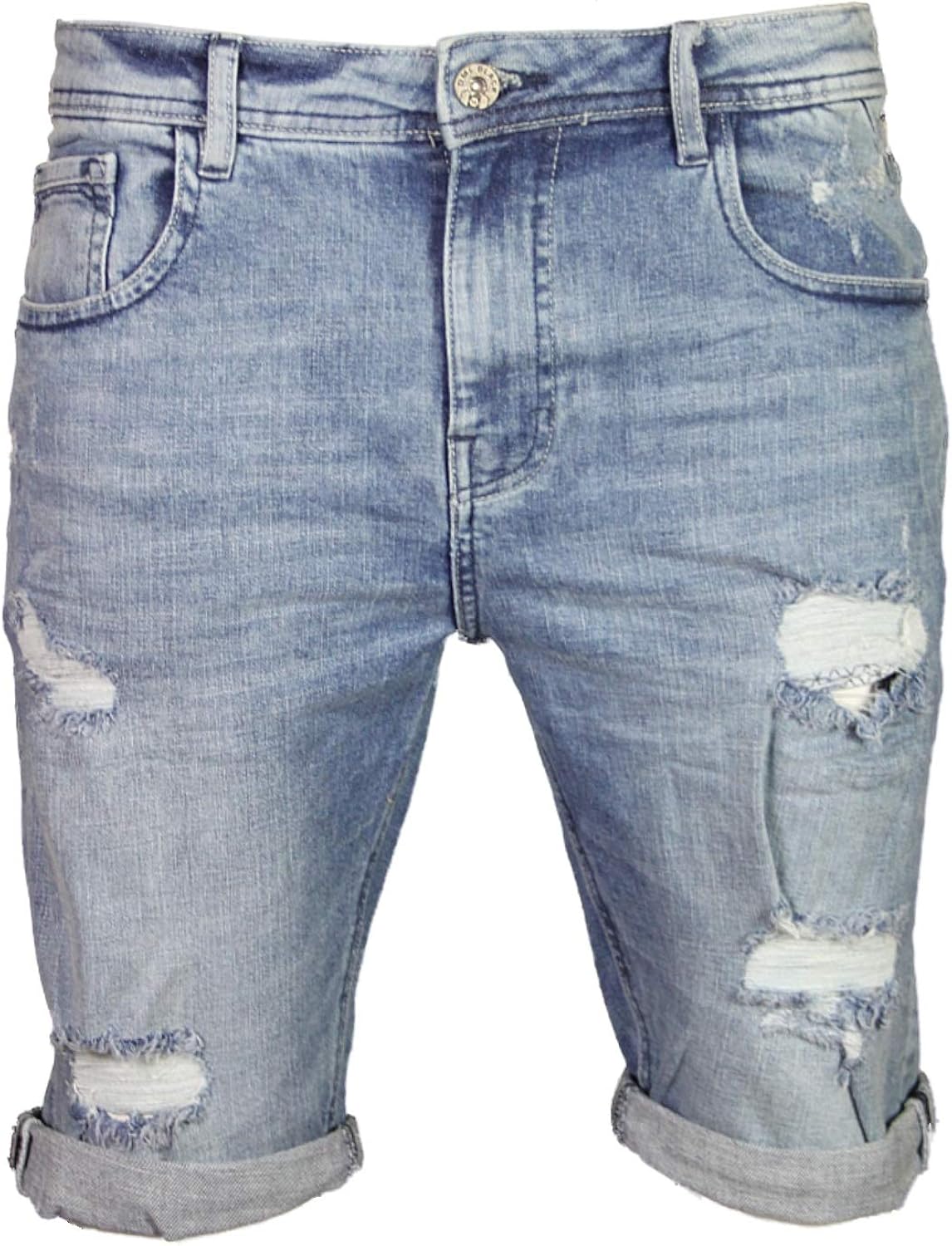 Men's Ripped Distressed Denim Shorts Jeans Regular Fit Casual Summer