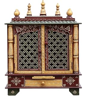 Kamdhenu Art And Craft Wooden Temple/Home Temple/Pooja Mandir/Pooja Mandap/Temple for Home (18 * 12 * 24)
