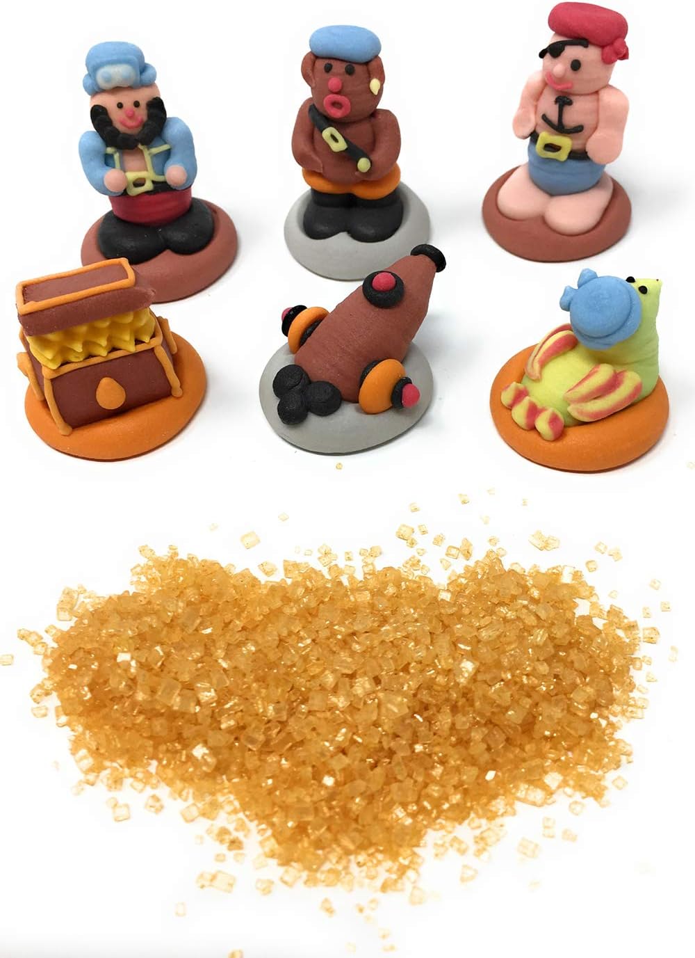 Edible Pirate Cake Toppers Edible Sand X 6 Amazon Co Uk Grocery