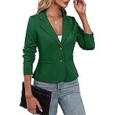 ELLEVEN Women's Casual Stretchy Knit Blazer,Lightweight Slim Fit Jackets Long Sleeve Business Suit with Pockets