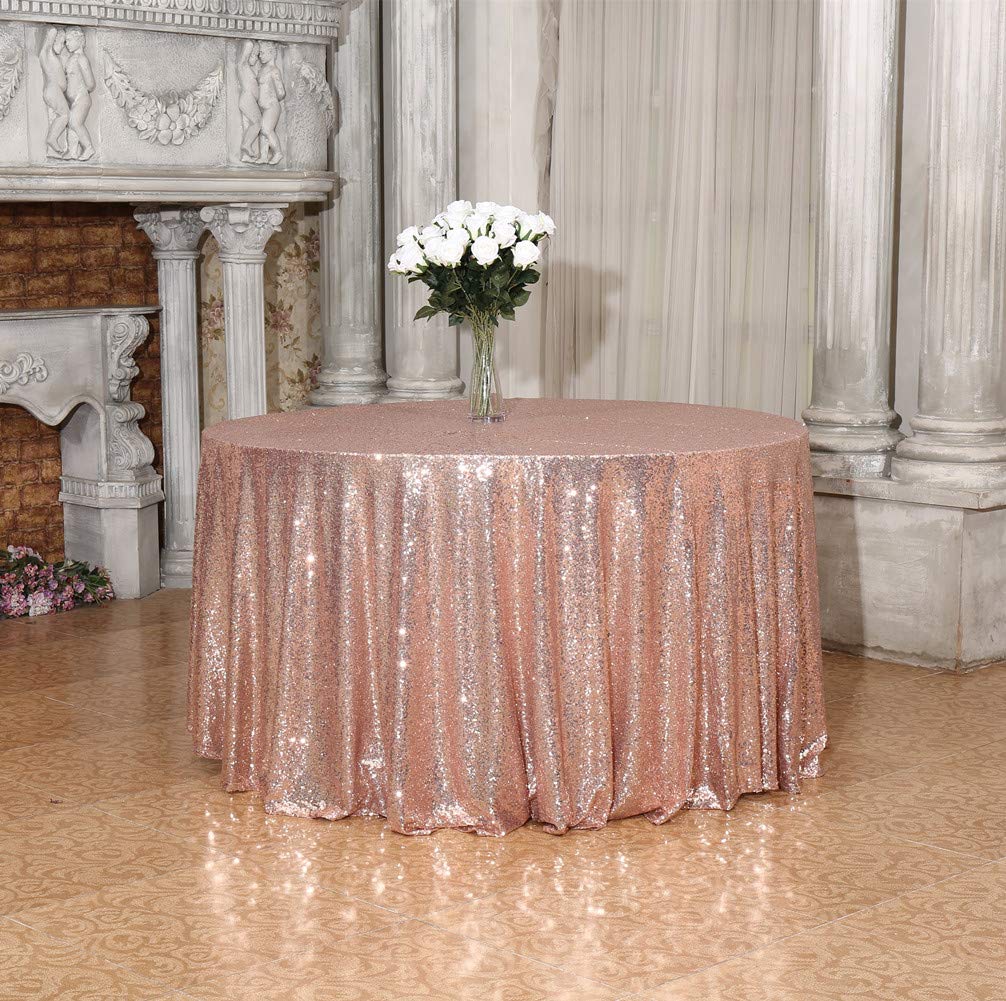 Best 120 in round gold sequin table cloth