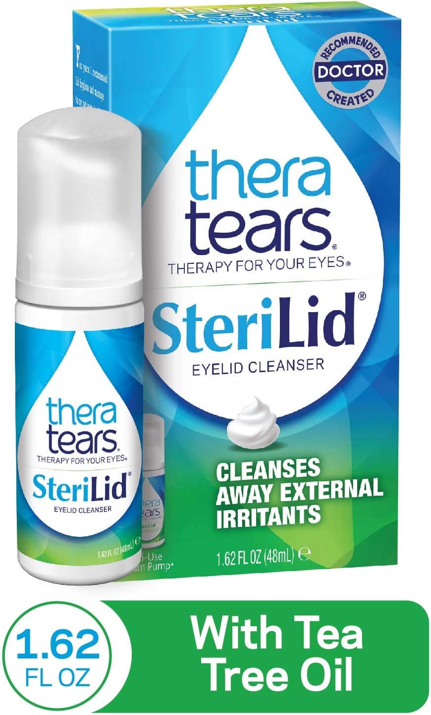 TheraTears Sterilid Eyelid Cleanser, Lid Scrub for Eyes and Eyelashes, Contains Tea Tree Oil, 48 mL, 1.62 Fl oz Foam Pump: Health & Personal Care
