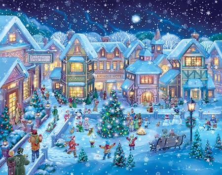 Vermont Christmas Company Calendrier De L Avent Compte A Rebours Jusqu A Noel Motif Place Village De Vacances Amazon Fr Cuisine Maison
