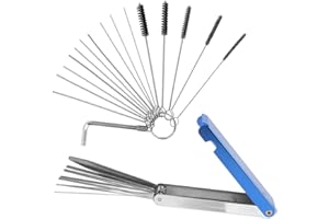 lasuroa Carburetor Cleaning Kit, Torch Tip Cleaner Set 13 Wires 10 Needles 5 Brushes 1 Hexagonal Wrench Carb Jet Cleaner Tool