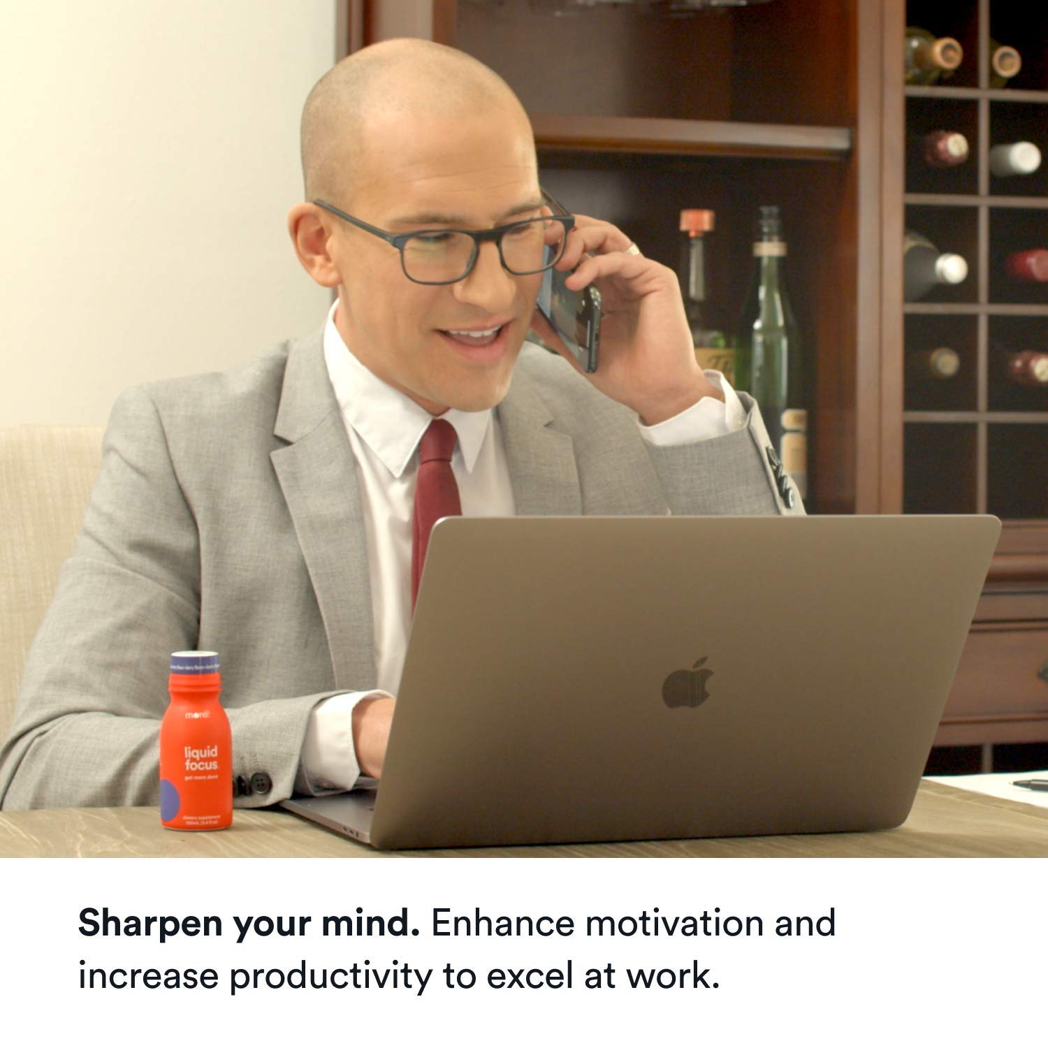 Liquid Focus by More Labs: Nootropic Energy Shot - Clinically-Proven Ingredients - Powerful Antioxidants & Adaptogenic Herbs - 150mg Caffeine - Berry Flavor - Vegan - Gluten Free (Pack of 8): Health & Personal Care