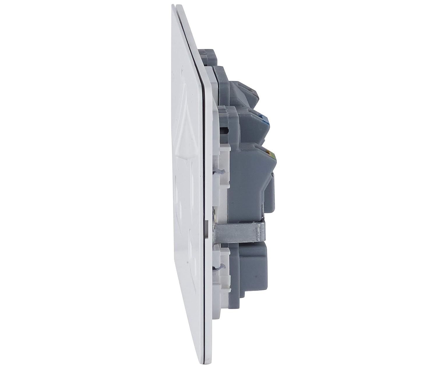 Schneider Electric Ultimate Screwless Flat Plate - Switched Double Power Socket, Single Pole, 13A, GU3420WPW, Painted White with White Insert - Image 4