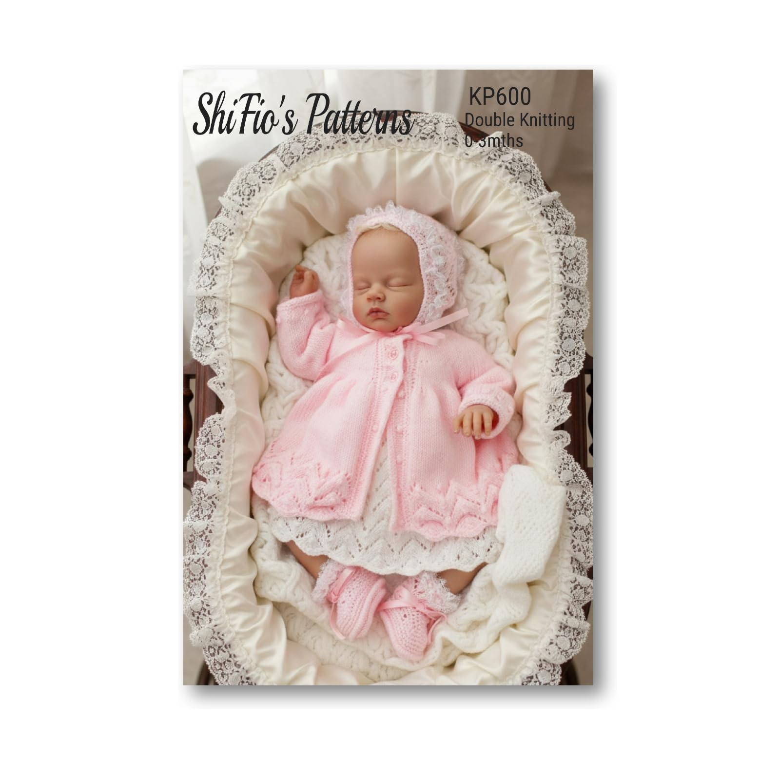 Knitting Pattern for Babies Matinee Jacket, Dress, Bonnet and Bootees, Baby Jacket Knitting Pattern in DK, Baby Knitting Pattern, 0 to 3 Months, KP600