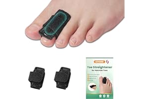 CEYOME Hammer Toe Straightener - 2 Pack Adjustable Hammer Toe Corrector for Women & Men - Toe Splints & Wraps Support for Crooked, Curled, Bent Toes