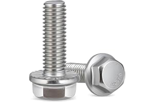 Krysay 18Pcs M8-1.25 x 30mm Flanged Hex Head Bolts,External Flange Hex Drive Screws,304 Stainless Steel 18-8 Fully Threaded