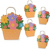 Cheerland Flower Birthday Gift Bags with Handles Tea Party Goodie Bag Floral Gift Bags Paper for Wildflower Tea Party Baby Shower Girls’ Birthday Garden Party Supplies 4 Pcs