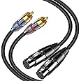 Tiierzon Dual XLR to RCA Cable 5Ft,Heavy Duty Dual XLR Female to Dual RCA HiFi Stereo Audio Connection Microphone Interconnect Cable (5Ft)