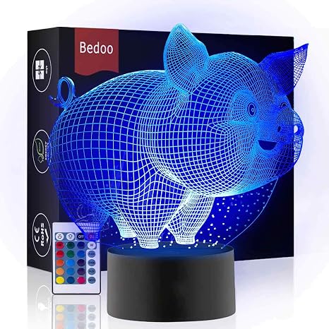 Lampada Da Comodino Luce Notturna A Led Illusione 3d 16 Colori Che Cambiano Con Pulsante Smart Touch Bella Idea Regalo