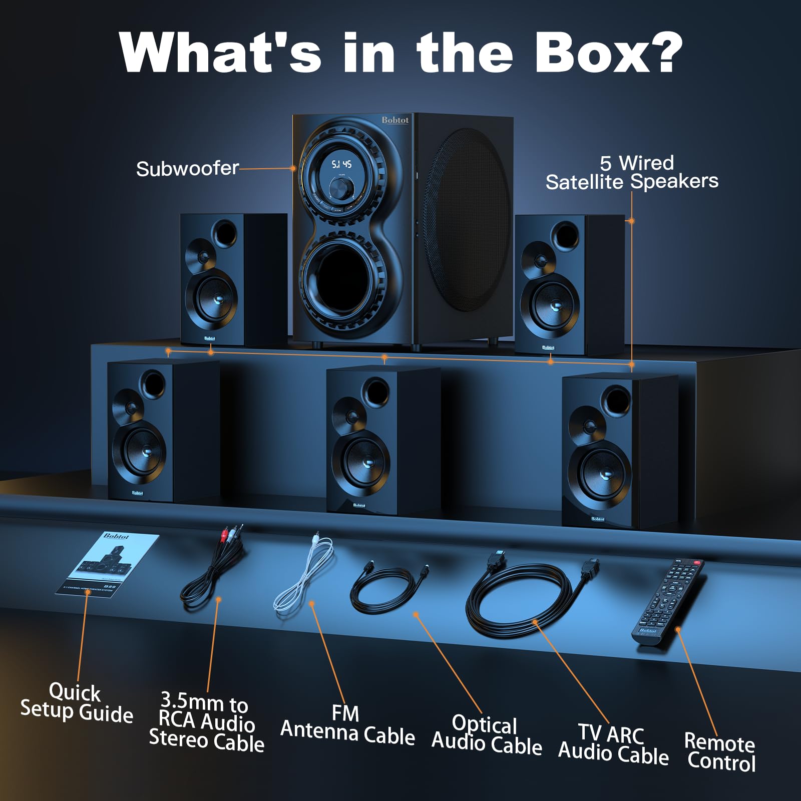 Home Theater Sound System 5.1 Surround Sound Systems - 1400 Watts Peak Power 12