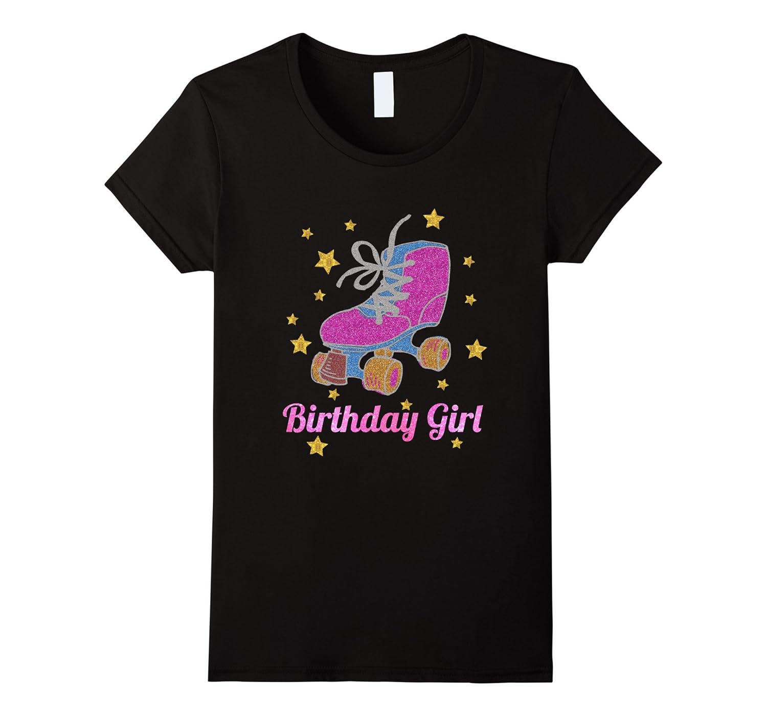 Birthday Shirt Pink Glitter Roller Skate TShirt4LVS
