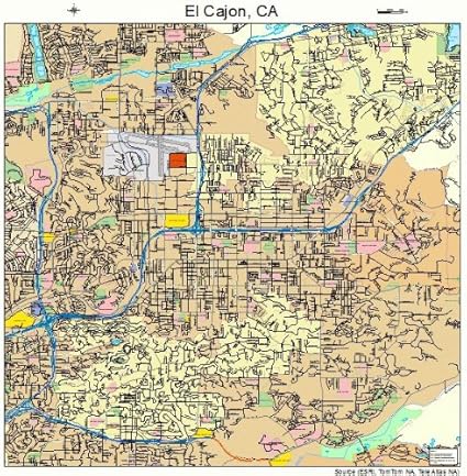 Amazon Com Large Street Road Map Of El Cajon California Ca