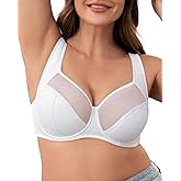 ZEBELL Minimizer Bra for Women, Full Coverage Bras with Underwire, Plus Size Mesh Bralettes for Large Breasts