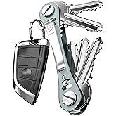 EM Compact Key Holder, Pocket Key Organizer, 14 Keys Key Bar | Fits 4.6 mm or larger keyholes only. Small hole keys like mailbox keys may not fit. Anti jingle, removable clip