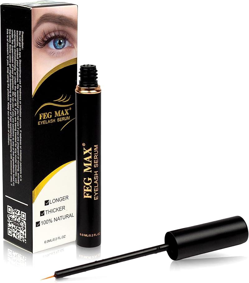 FEG Max Eyelash Serum for Lash Brow Growth Longer Darker Lashes 6mL