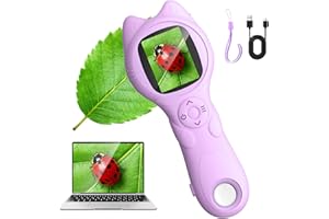 Oripira Kids Microscope Handheld, Autofocus 500X 1080P Microscope for Kids Digital, Mini Portable Pocket Miniscope Kids Toys for Ages 3 4 5 6 7 8 9 10 11 12 Year Old Boys Girls, Purple