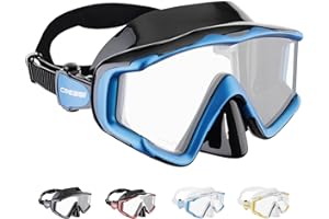 Cressi Perfect View Scuba Diving, Snorkeling Mask in Pure Comfortable Silicone - Available with Different Panoramic Lenses - Liberty Triside: Designed in Italy
