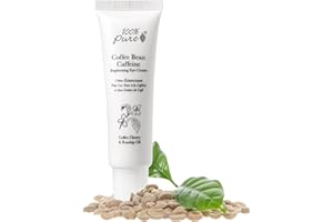 100% PURE Coffee Bean Caffeine Eye Cream Refresh & Hydrate Under Eye Treatment Reduce Puffiness, Dark Circles, Wrinkles with Green Tea, Rose Hip, Vitamin E - Youthful Vibrant Eyes - Vegan - 1 oz