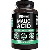PURE ORIGINAL INGREDIENTS, Malic Acid Powder, 365 Capsules | For daily wellness, convenient capsules, and easy addition to your daily routine