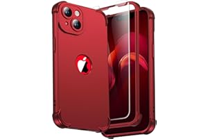 ORETECH for iPhone 14 Case, with [2 x Screen Protectors] [15 Ft Military Grade Drop Test] [Camera Protection] 360° Shockproof Slim Thin Phone Case for iPhone 14 Cover 6.1" - Red