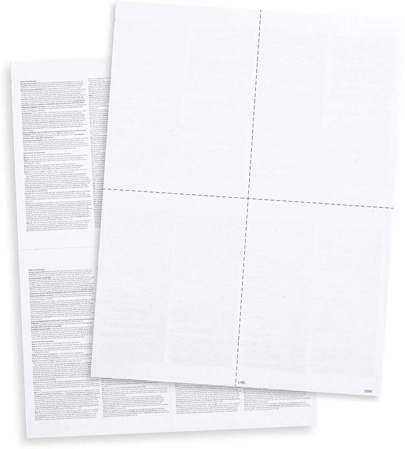 Photo 1 of Blank W2 4 Up Tax Forms 2024, Set for 50 Employees, Instructions in Back of The Forms, Great for QuickBooks and Accounting Software, Idea for E-Filing W2 4-Up 2024