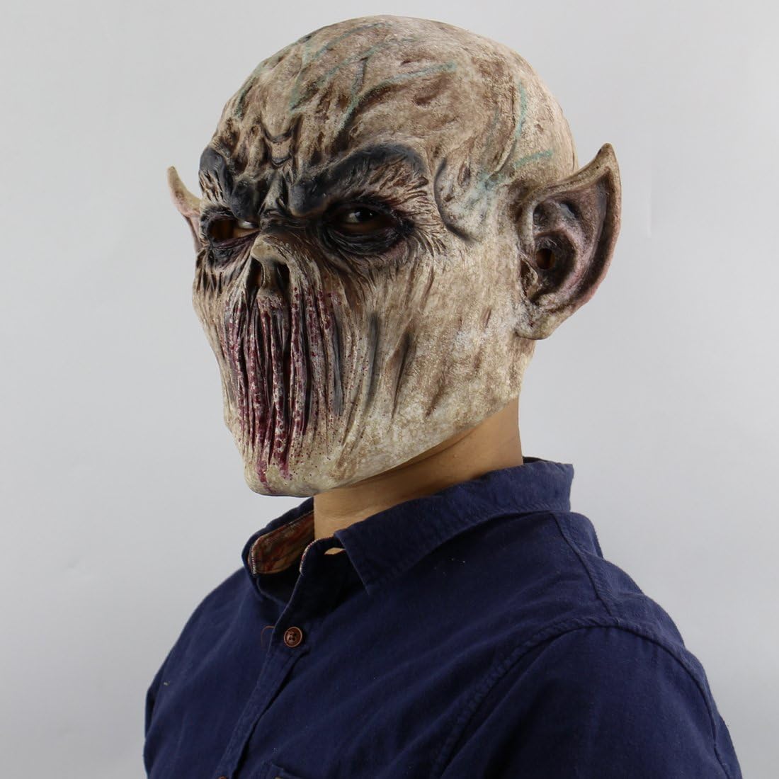 Hophen Scary Halloween Mask Terror Ghost Devil Mask Dance Party Scary Biochemical Alien Zombie Caps Mask: Home & Kitchen