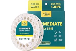 SF 90FT 1.25IPS Intermediate Fly Line Weight Forward Intermediate Sink Fly Fishing Line Clear Nylon Monofilament for Fishing 