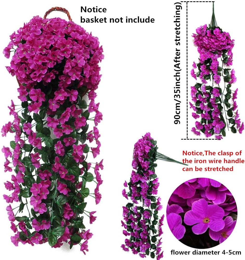Fycooler 2 Pack Red Artificial Wisteria Garland, 90cm Faux Silk Hanging Flowers - Image 3