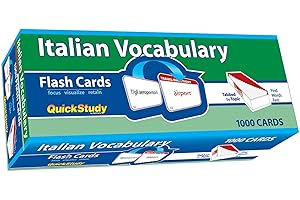 Italian Vocabulary Flash Cards (1000 cards): a QuickStudy Reference Tool