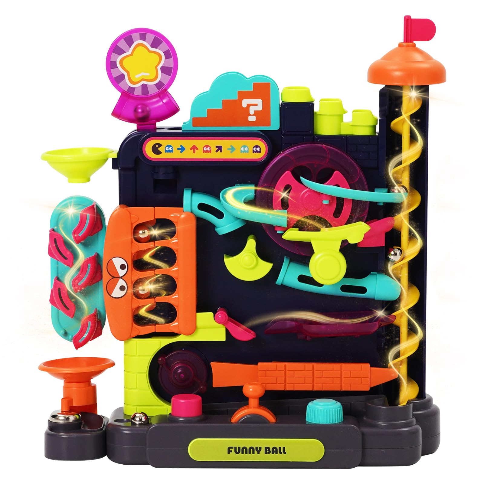 Vertical Obstacle Course Marble Run Toy,Hand-eye Coordination Puzzle Games,Kids Fine Motor Skills STEM Educational Learning Toys,Familiy Interactive Toys for Travel,Holidays Indoor Outdoor