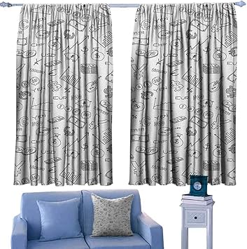 Amazon Com Money Print Decor Curtains Monochrome Pattern With